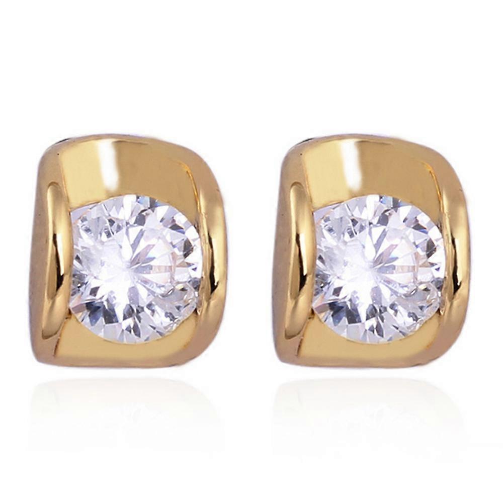 Boucles d’oreilles autrichiennes en zircon glavanisé en or 18 carats