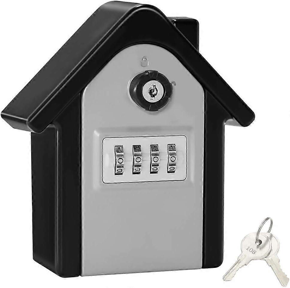 Wall Mounted Security Key Box Key Box with Number Code and Emergency Key, Large Key Safe XL Format Outdoor Key Box