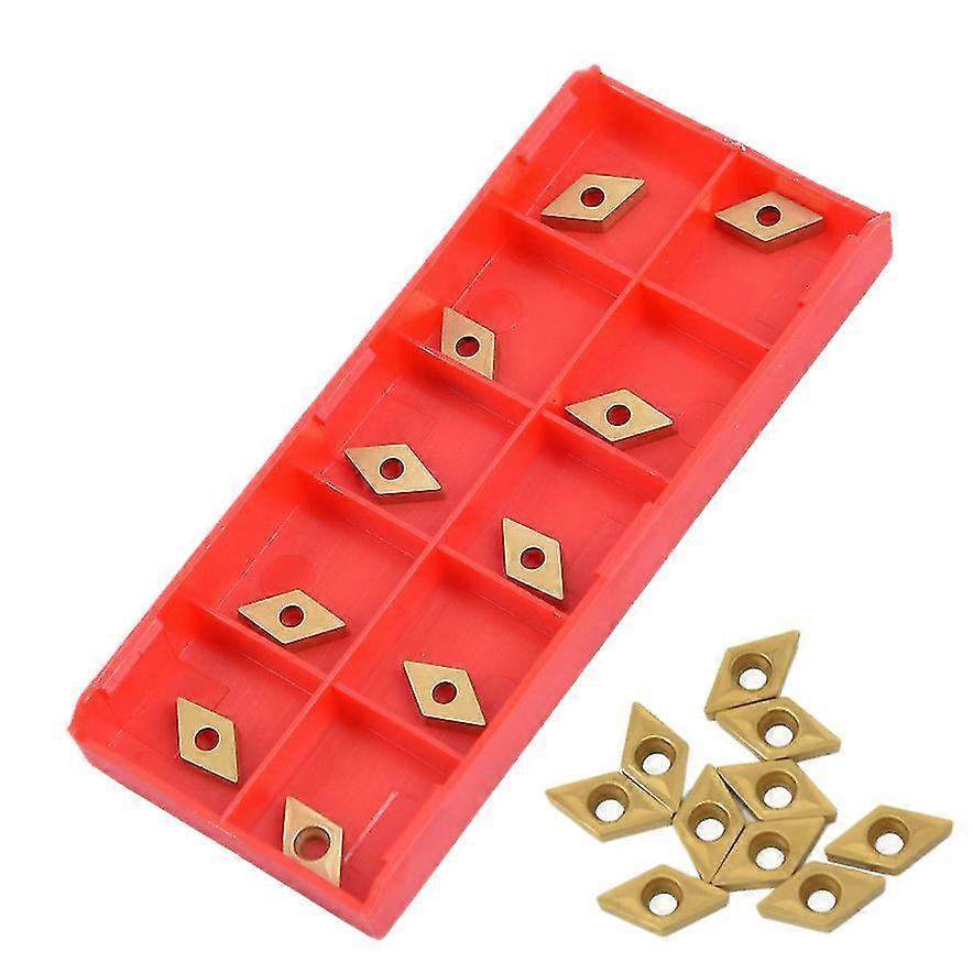 10pcs Dcmt070204 Ybc251 Blades Gold Carbide Inserts Lathe Cutter For Lathe Turning Tool Boring Bar