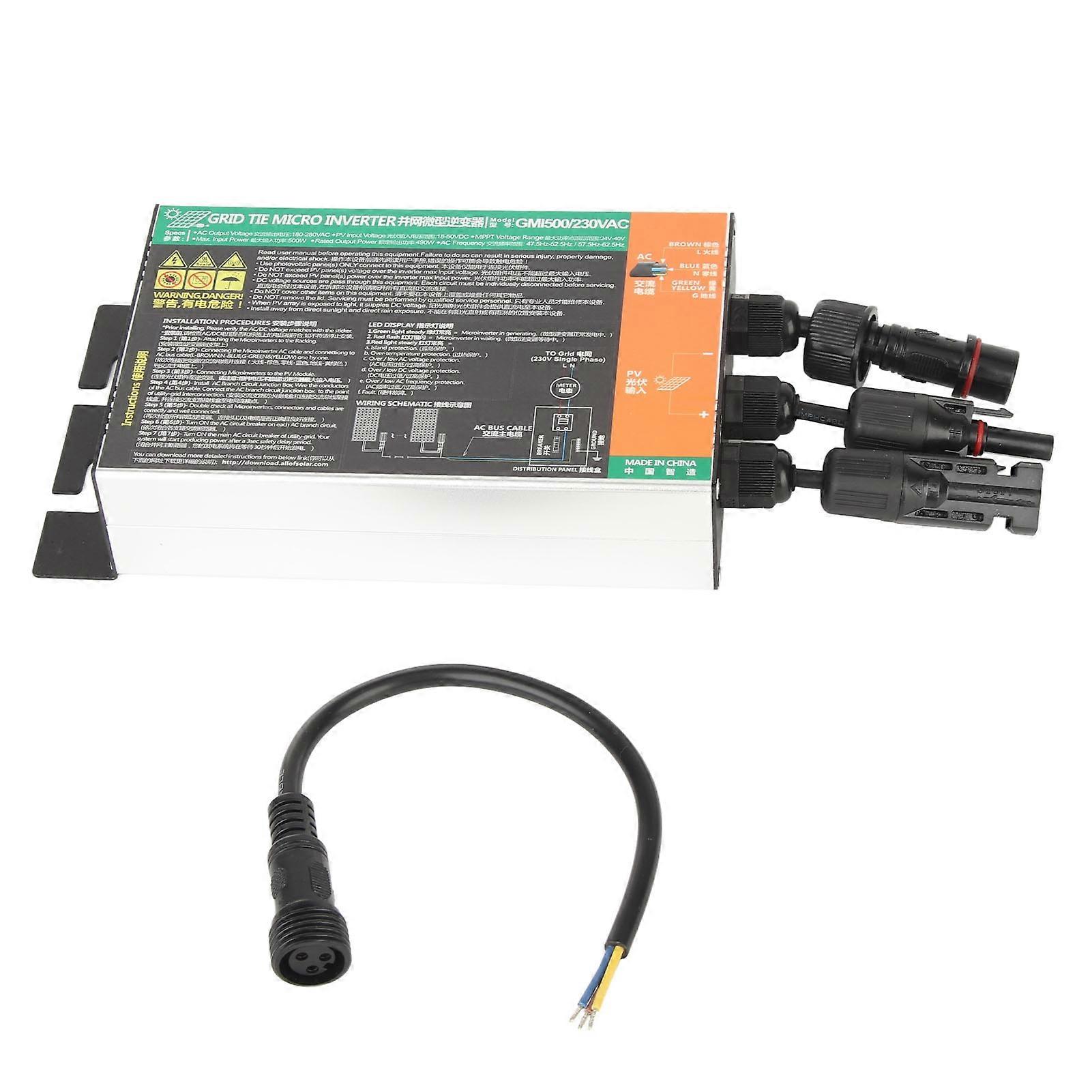 GMI Solar Mikro-Wechselrichter 500W Spannungsschutz Stromschutz Temperaturschutz Inselschutz Sinus-Mikro-Wechselrichter AC220V