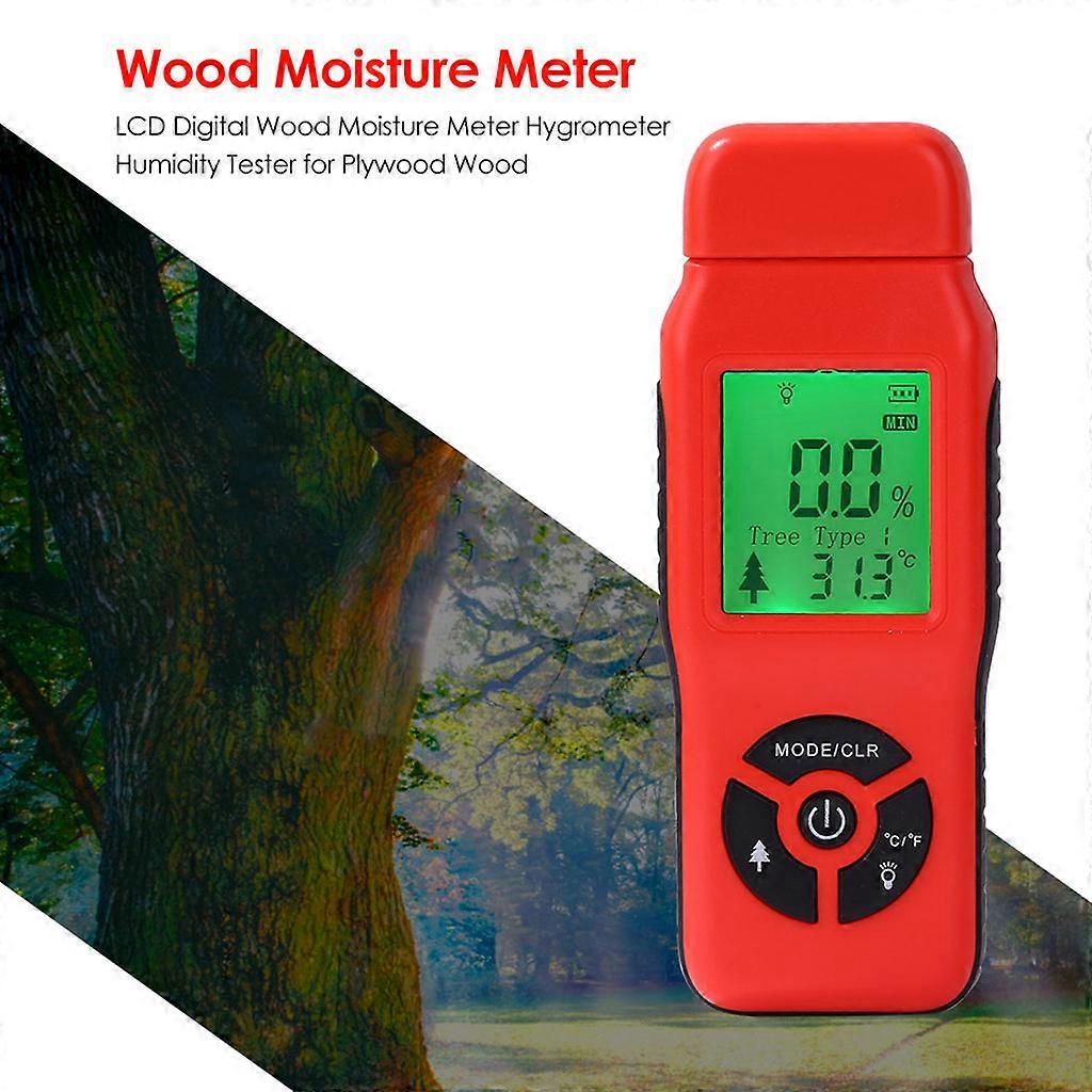 Portable Digital Wood Moisture Meter Humidity  Timber Damp Detector