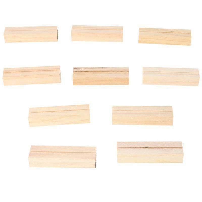 10pcs Natural Wood Numbers Photo Display Stand Business Card Holder Message Name Memo Clips Desk Organizer