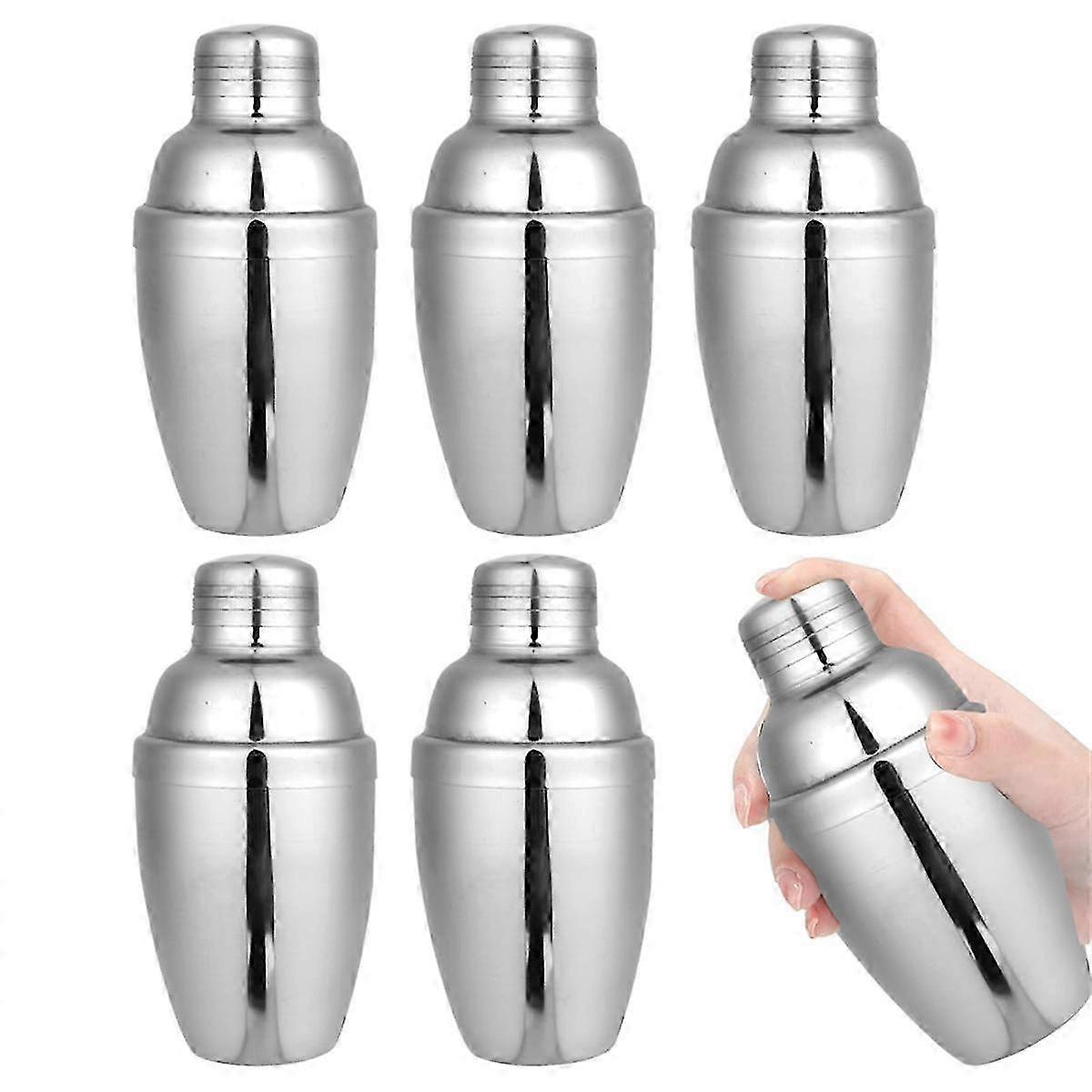 6PCS Mini Cocktail Shaker, Drink Shakers Cocktail, Ανοξείδωτο Mini Shaker, Cocktail Shaker με Σουρωτήρι, 250ml
