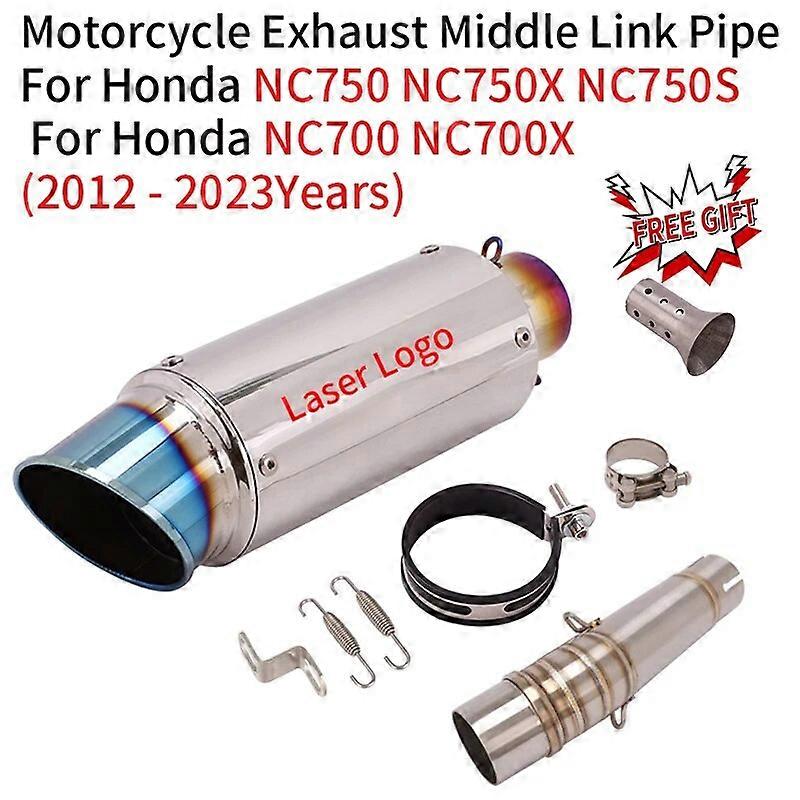 Για Honda NC700 NC700X NC750 NC750X NC750S 2012 - 2023 Μοτοσικλέτα διαφυγής εξάτμισης μεσαίου συνδέσμου σωλήνα ινών άνθρακα σιγαστήρα DB δολοφόνος
