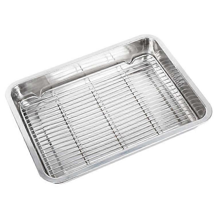 Baking Pan Rectangular Stainless Steel Baking Pan with Rack Home Baking Pan Dishwasher Safe and Durable