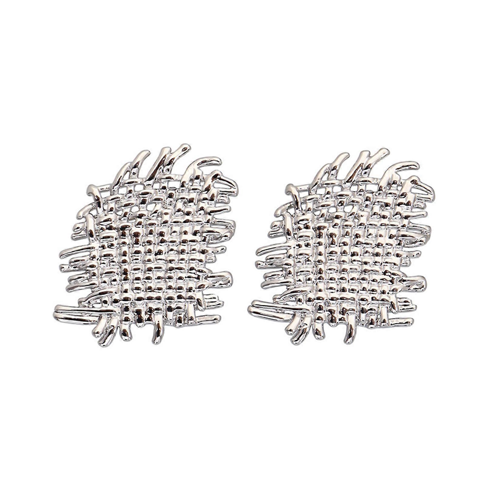 Woven Texture Stud Earrings Gold Silver Stud Earrings Hypoallergenic Earrings