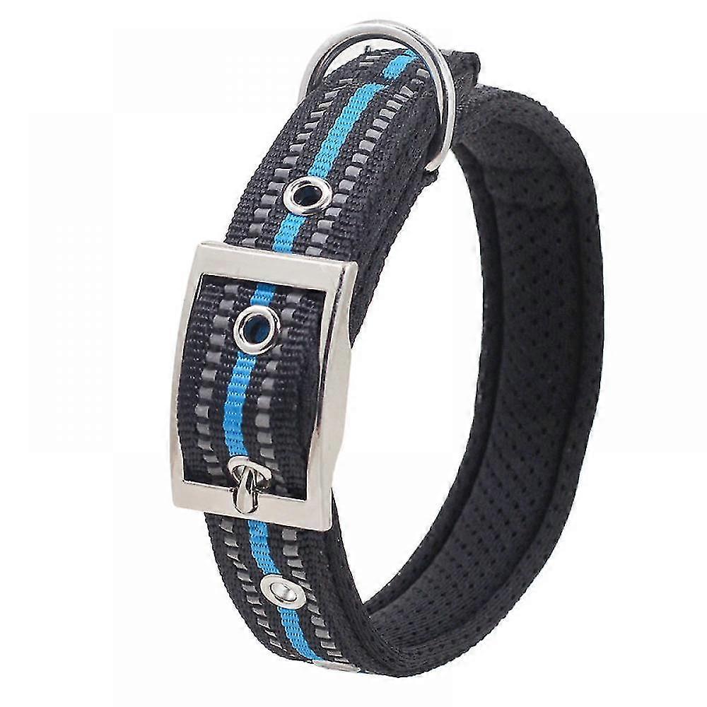 Veeki Metal Buckle Dog Collar With Reflective Or Color Adjustable For Medium To Large Breeds (l Size 2.5cm/0.9"w)