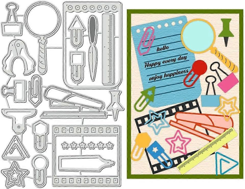 Stationery Theme Carbon Steel Cutting Dies Stencils for DIY Scrapbooking Photo Album Decorative Embossing Paper Card Greeting Card Mold Mixed Shapes 1