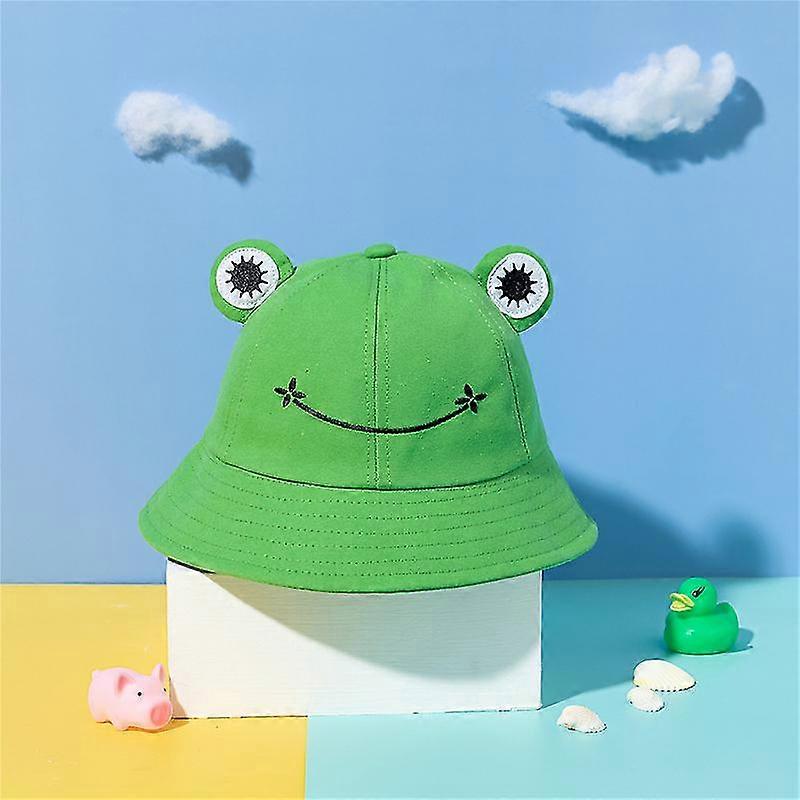 Cartoon Frog Bucket Hat, Unisex Summer Sun Hat For Adults, Foldable Wide Brim Fisherman Hat