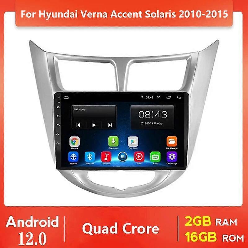 2 Din Android 12.0 Car Radio Multimedia Video Player Bluetooth GPS Navigation for Hyundai Verna Accent Solaris 2010- 2015