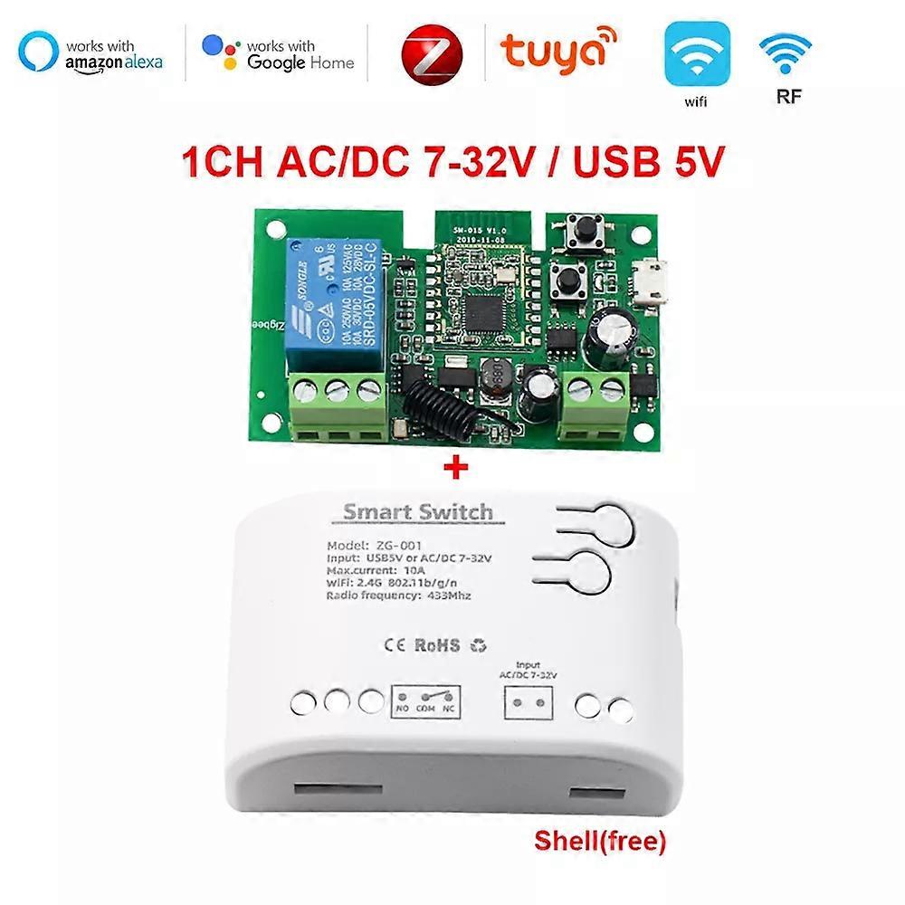 Zigbee Tuya Smart Life Gate Switch Module 12V 24V 32V 220V 1/2/4 Channel RF433 Relay for 2MQTT Gateway SmartThings