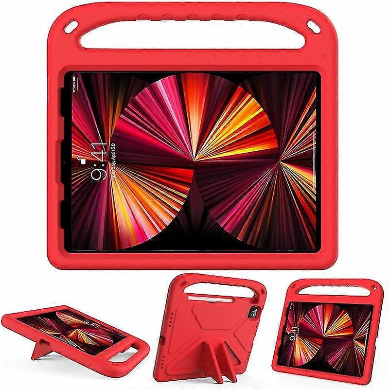 Handle Portable Eva Shockproof Protective Tablet Case With Triangle Holder For Ipad Pro 11 2022 / 2021/2020/2018 / Ipad Air 2020 / Air 2022 10.9(red)