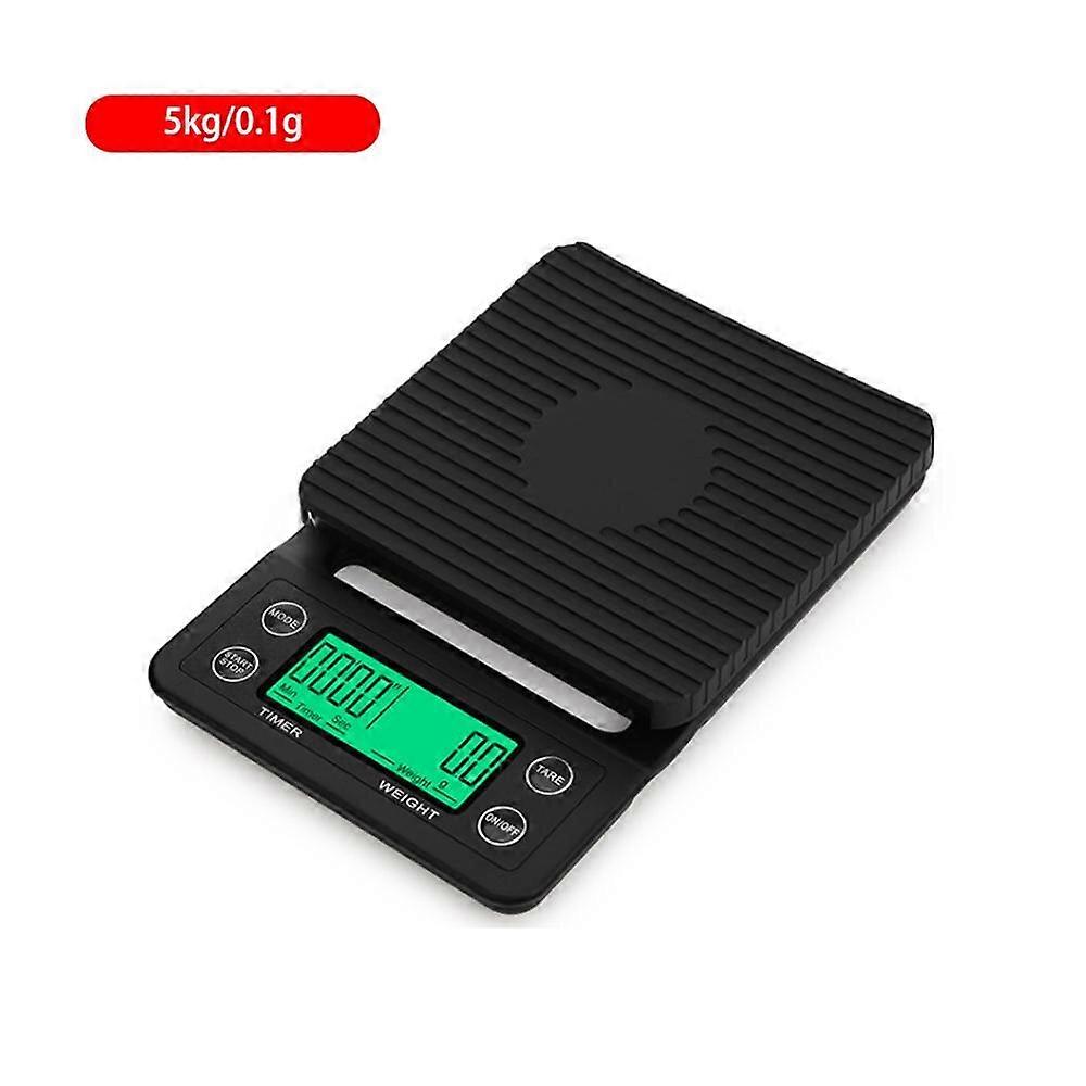 Drip Coffee Scale with Timer, High Precision Portable Digital Electronic Balance, LCD, 3kg / 0.1g, 5kg / 0,1g
