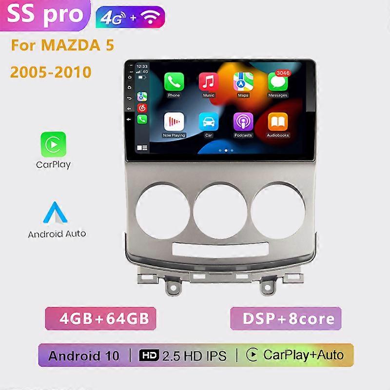 2 din Android 10 Car Radio Multimedia player Stereo Player GPS Navigation WIFI Carplay Auto for old Mazda-Mazda 5 2005-2010