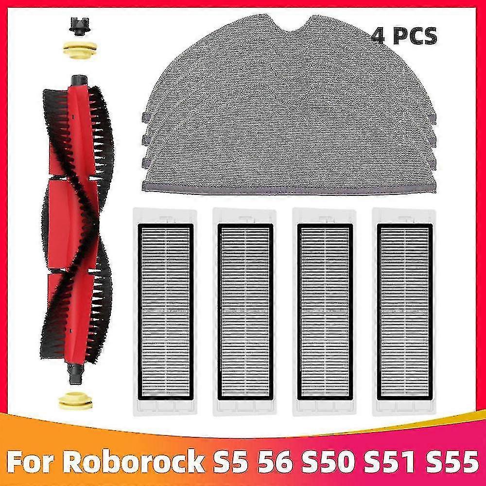 For Xiaomi Roborock S5 S50 S5 Max S6 S6 Maxv S6 Pure E4 E5 Robot Vacuum Cleaner Spare Parts Main Side Brush Hepa Filter Mop Rag