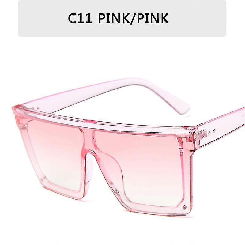 Óculos de sol oversized Mulheres Big Frame Square Flat Top Rebite Gradient Lens Sun Glasses Female Men Vintage Mirror Shades Uv400