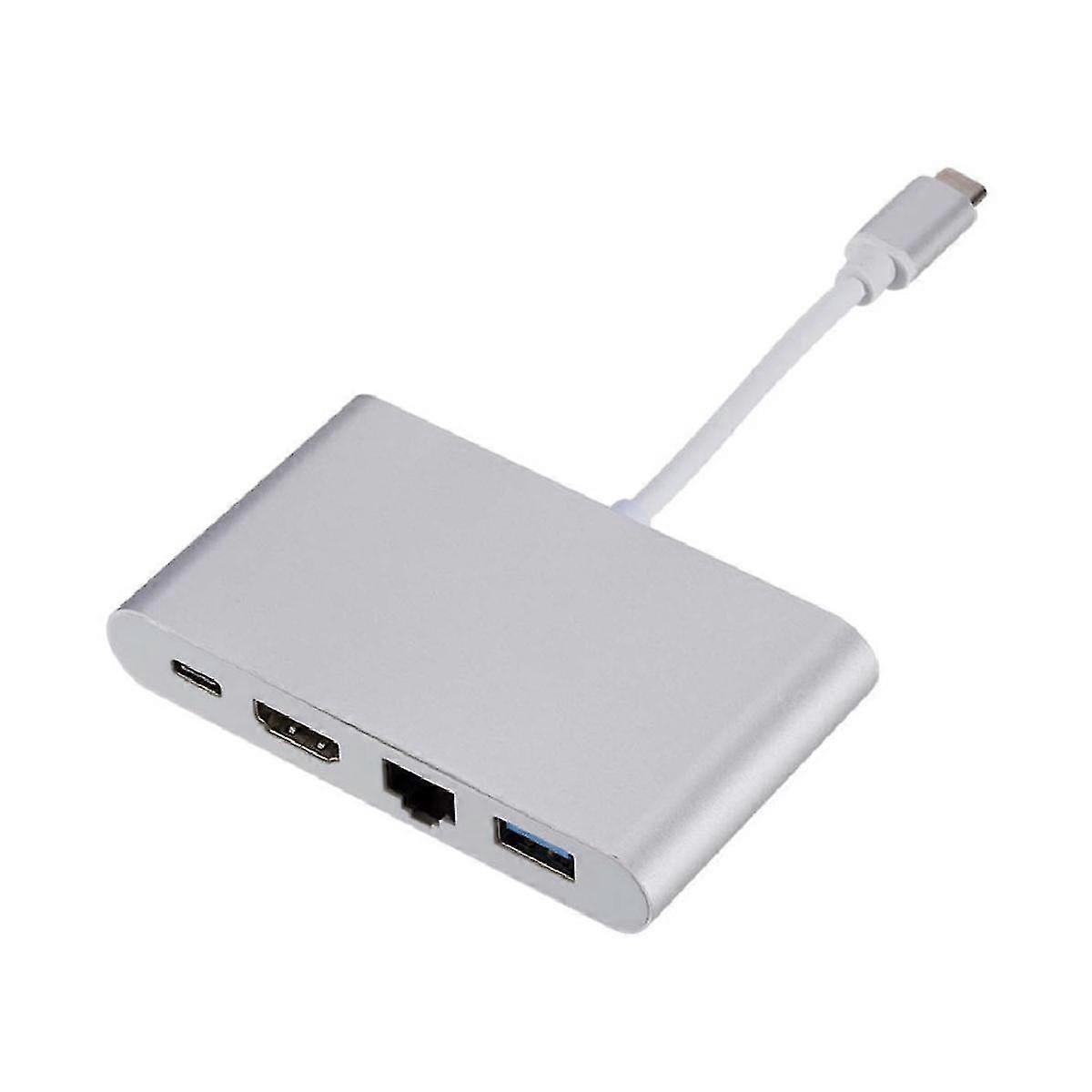 Typec Gigabit Network Card+ Hd Network Card Rj45 Converter Hub Usb-c Splitter Adapter Card