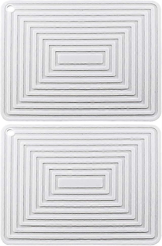 مجموعة من 2 حصيرة سيليكون سميكة بالتنقيط - نمط الموجة - مقاومة للحرارة - عزل حراري