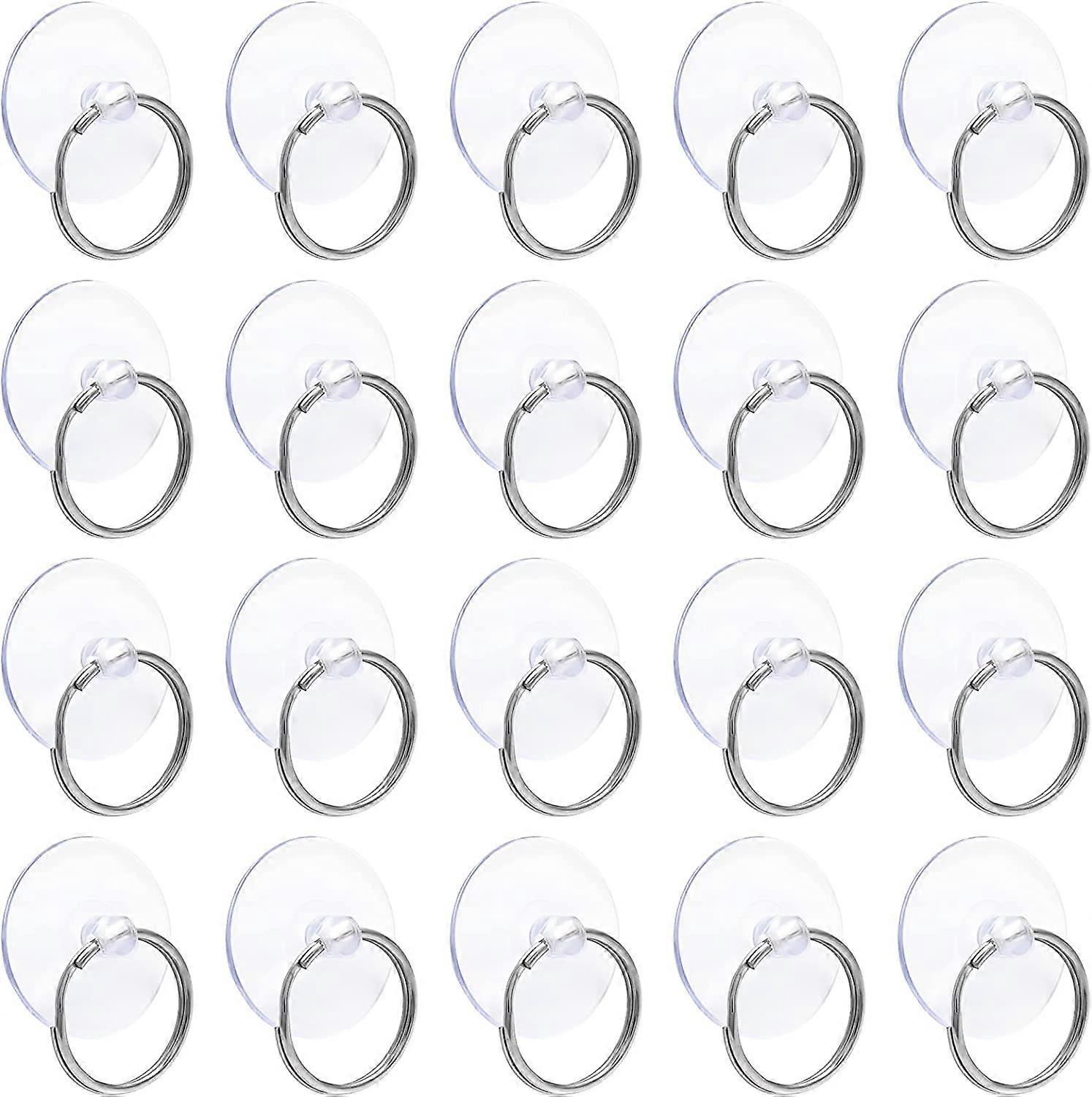 20-Pack Suction Cup Hooks With Loops