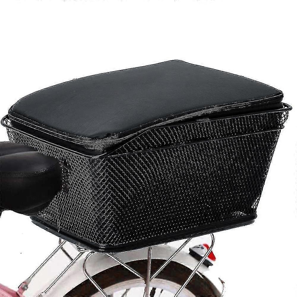 リアバイクバスケット大容量メタルワイヤー自転車バスケット防水防雨カバー