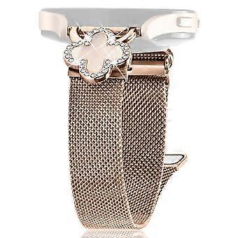 Pulseira de aço inoxidável galvanizado para GarminMove Luxe Vivomove Luxe Milanese Band Clover Decor, Si