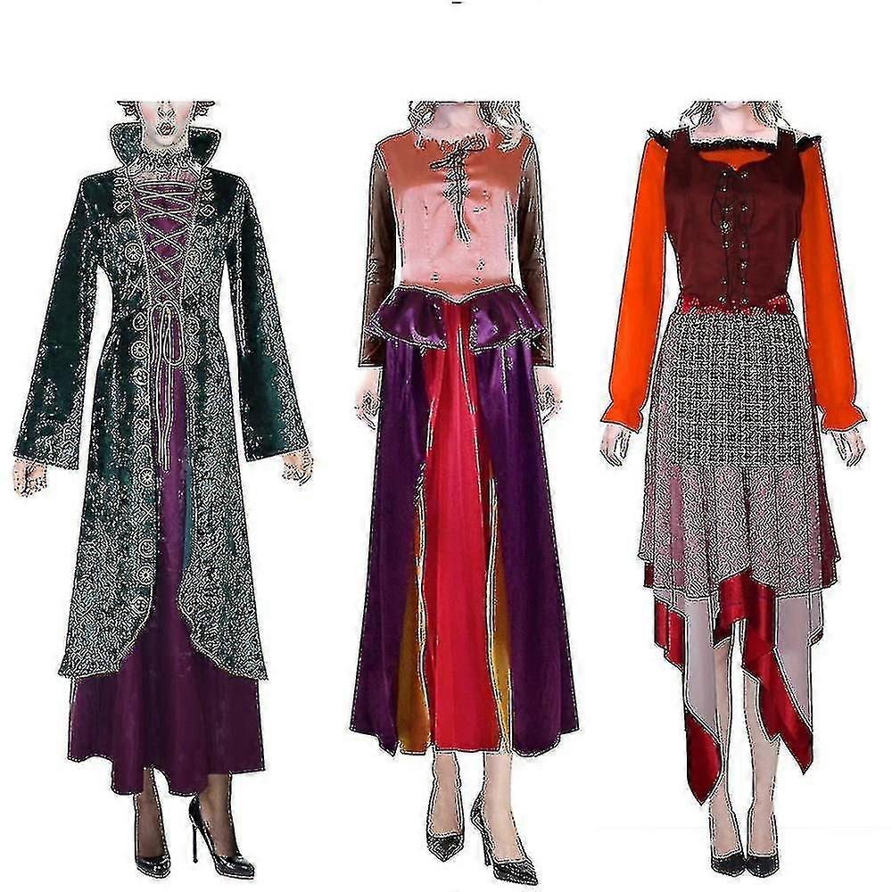 Hocus Pocus keskiaikainen aikuisten mekko Halloween-puku