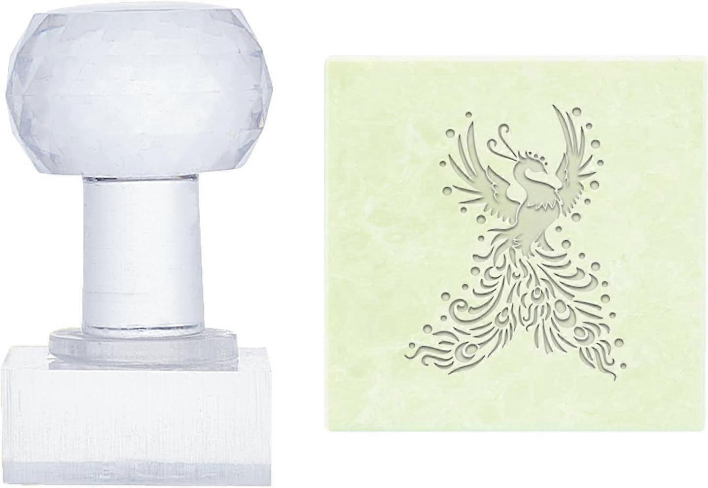 Bird of Wonder Soap Stamps Handmade Soap Stamp with Handle Soap Embossing Stamp Transparent Sealing Wax Stamp with Handle for Handmade Soaps DIY Arts