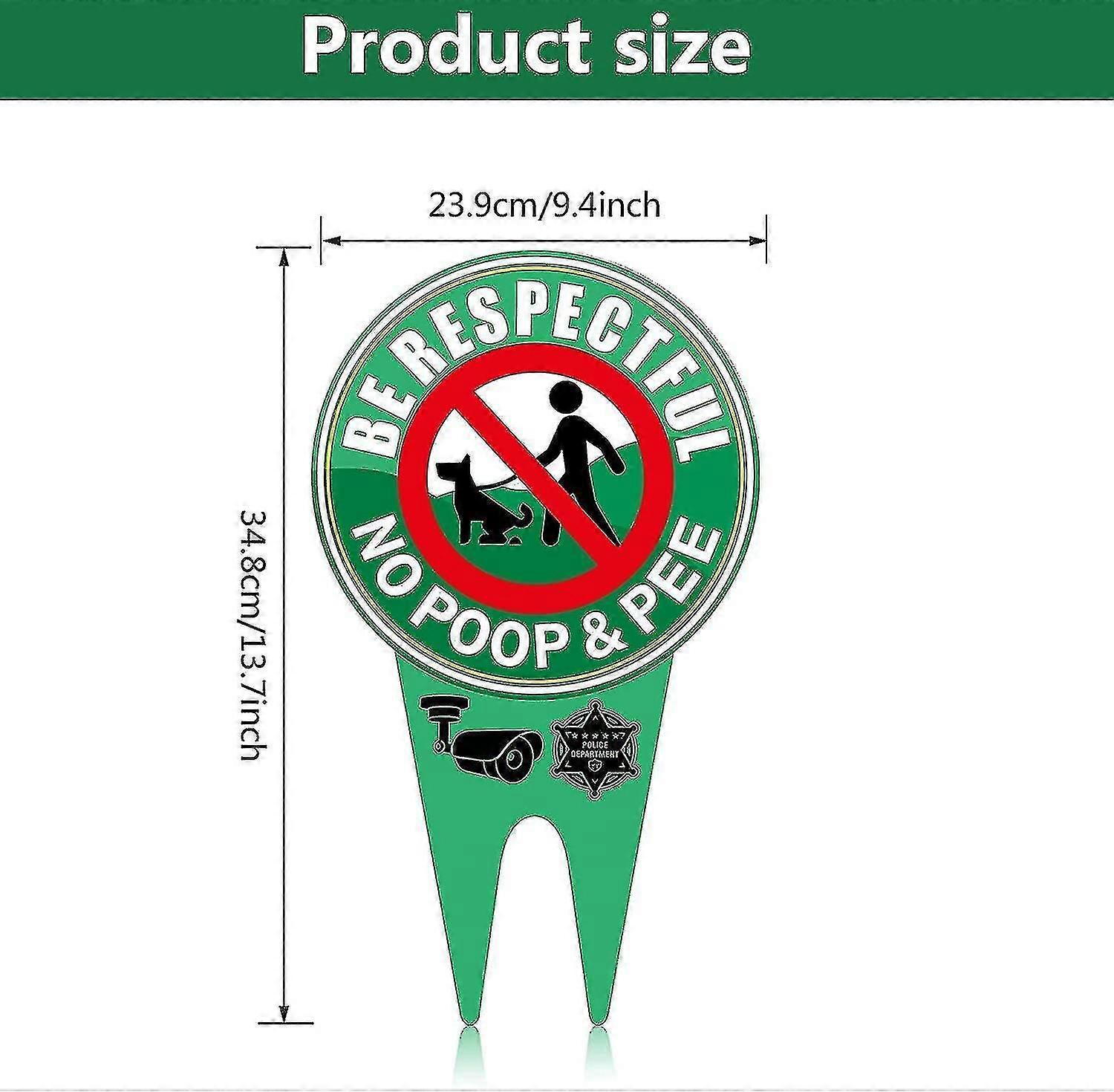 2PCS لا براز الكلب علامات لحديقة الفناء، لا تبرز الكلب علامة ساحة مع حصة تعكس الضوء في الظلام