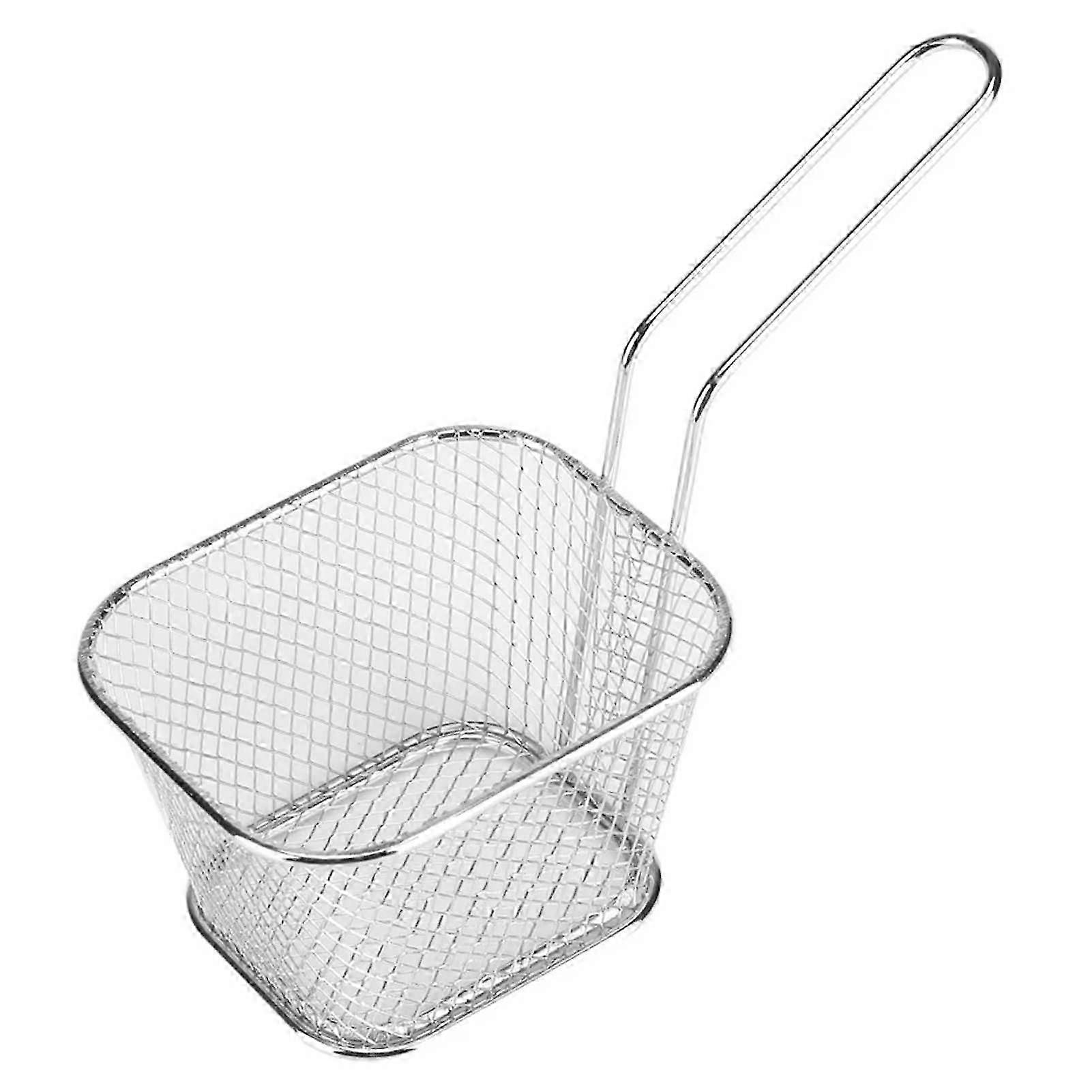 Mini-Square Fritteuse Korb Servierkörbe für Pommes Frites Garnelen mit Griff Lebensmittelqualität Pommes Frites Halter