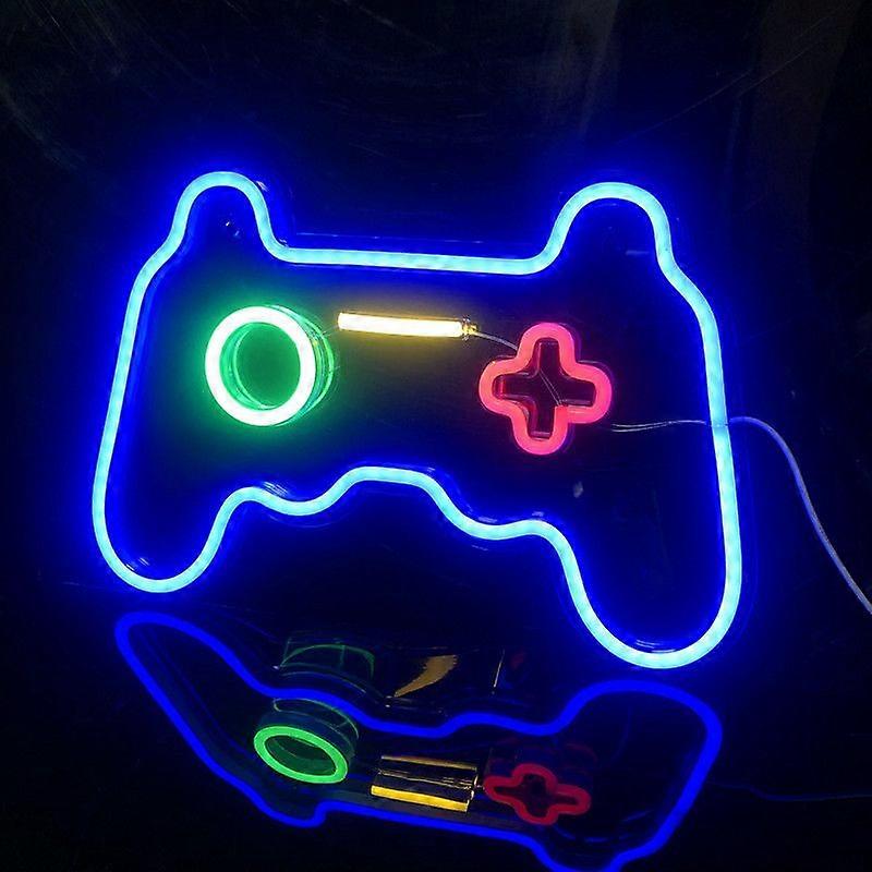 Game console handle backboard LED creative neon game atmosphere decorative light.
