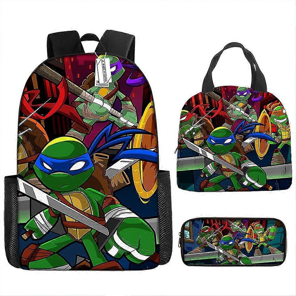 Teenage Mutant Ninja Turtles Zaino Cartone Animato Anime Studenti Delle Scuole Elementari E Medie Borsa Scolastica Portatile Sacchetto Pasto Per Ba...