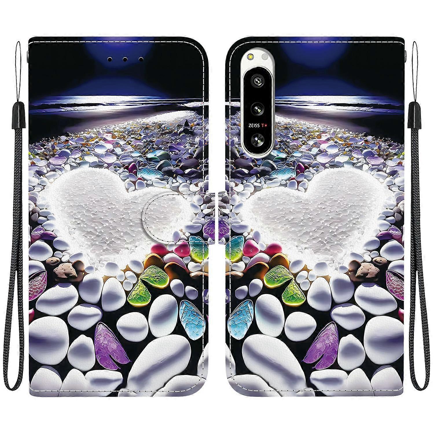 Crystal Texture Colored Drawing Leather Phone Case