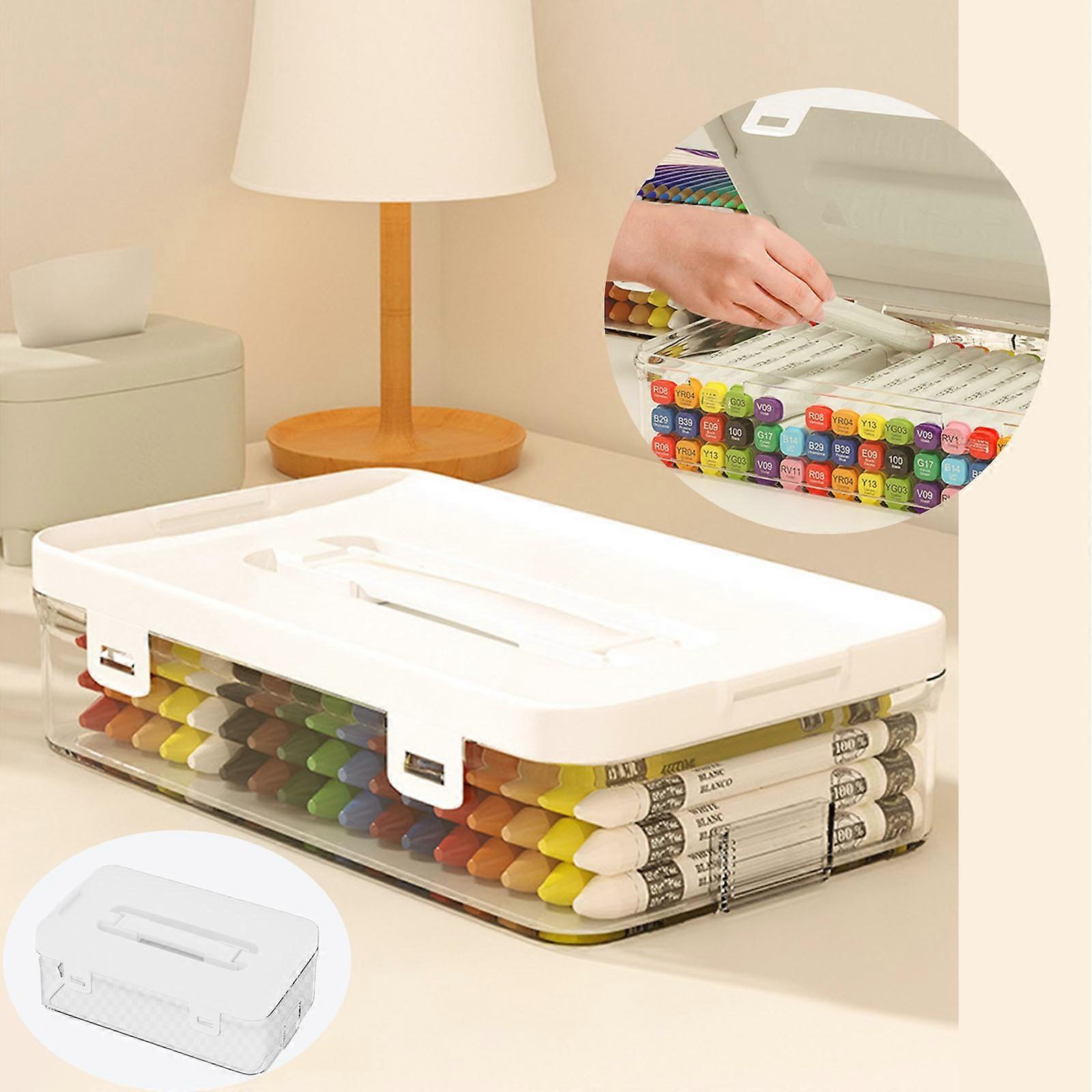 Transparent Portable Plastic Storage Box With Lid Used For Storing Scattered Items And Snacks In The Office Organizer