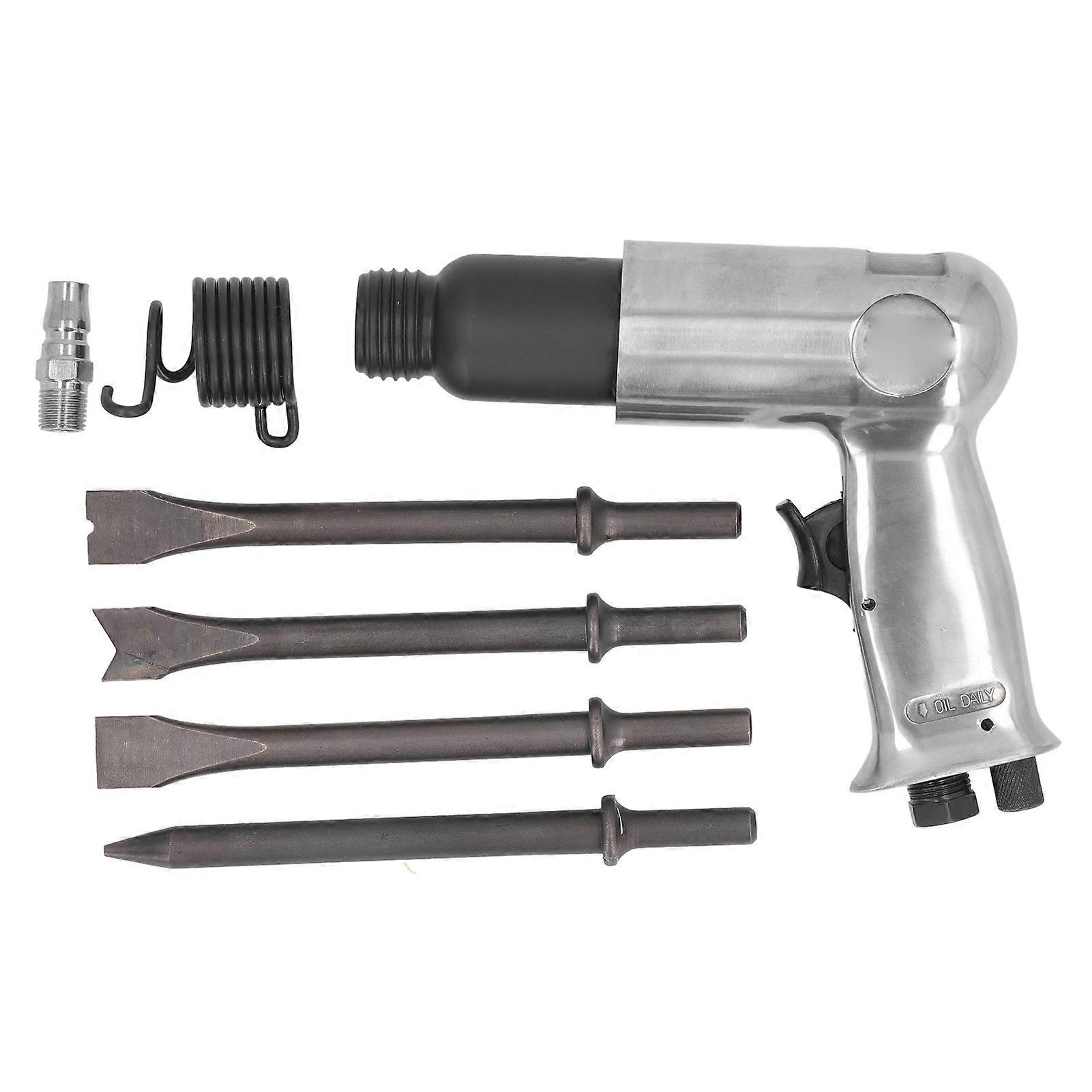 Air Hammer Kit 66mm Stroke 3000BPM 1/4in PT Air Inlet 3/8in Inlet Pipe Pneumatic Chisel for Rust Removal