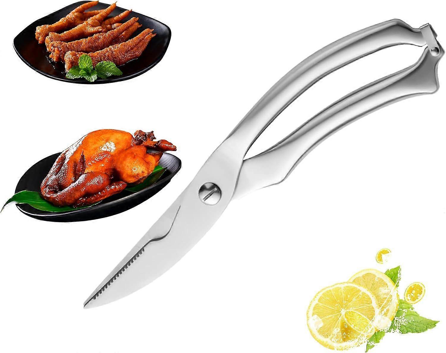 Multifunction Stainless Kitchen Scissors: Poultry Scissors with Ergonomic Handle, Kitchen Scissors for Carving Chickens