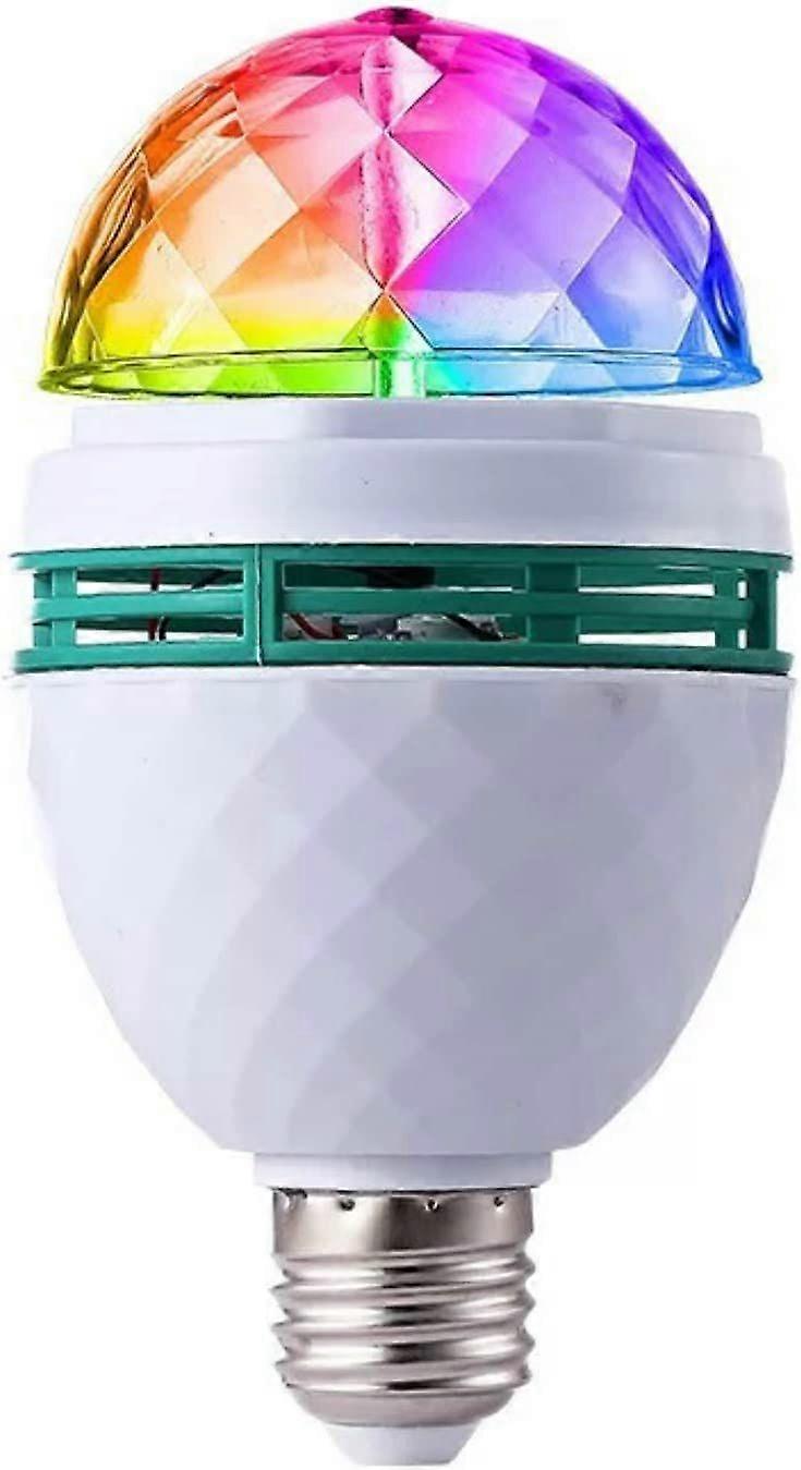 Rotating LED Strobe Bulb Multi Changing Color Crystal Stage Light E27 Base