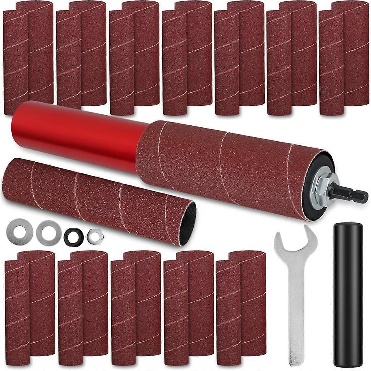 Spindle Sander Adapter for Drill, Hand-Held Sanding Drum for Drill Presses and Power Drills, for Woodworking Polishing