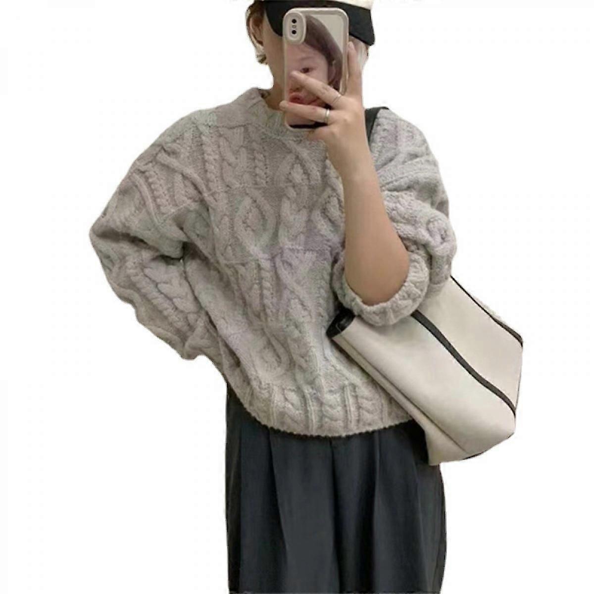 Women's Long Sleeve Crewneck Knit Pullover Sweater