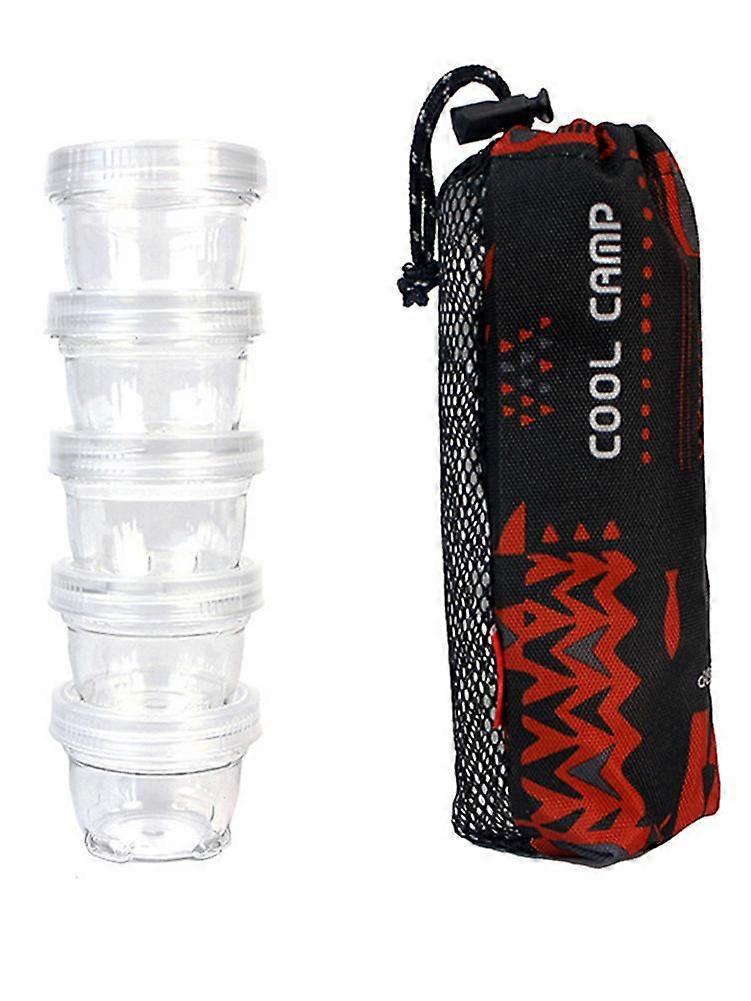 5Pcs Clear Spice Box Portable Spice Jars Set Spices Pots Storage Container Camping Spice Storage Box with Bag