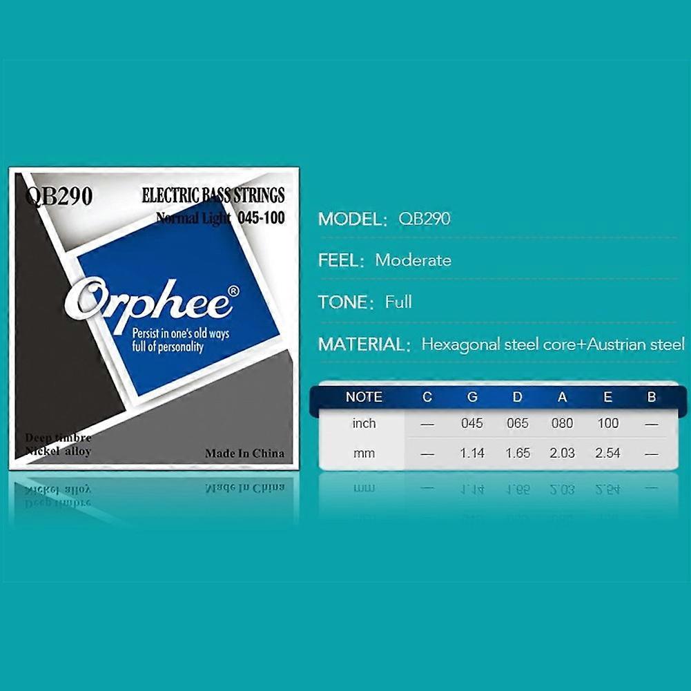 Orphee QB Series Electric Bass Guitar Replacement Strings Gauge .030-125 Guitars & Basses String Parts & Accessories