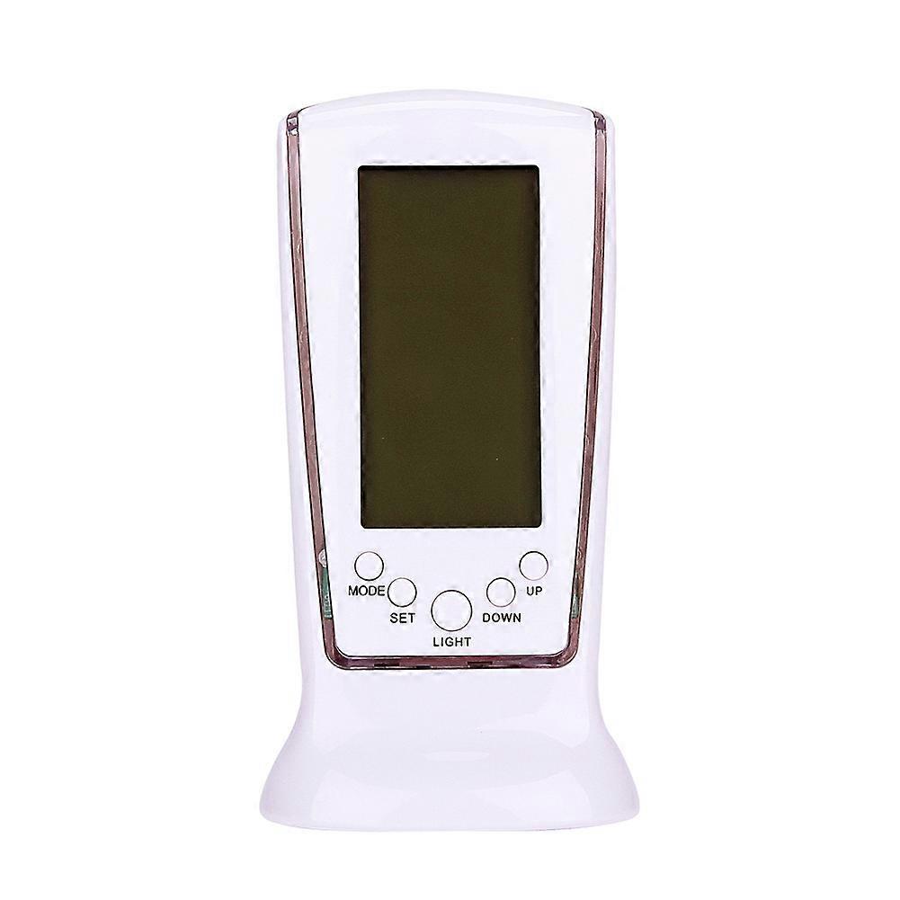 Digital LCD Table Desk Travel Alarm Clock Calendar Thermometer No Ticking Silent Compact Travel Clock Display