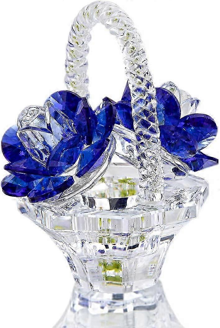 Cyrstal Rose Vase Figurine Glass Rose Ornament, Κρυστάλλινο καλάθι λουλουδιών Paperweight, δώρο για τη μαμά 1pcD-