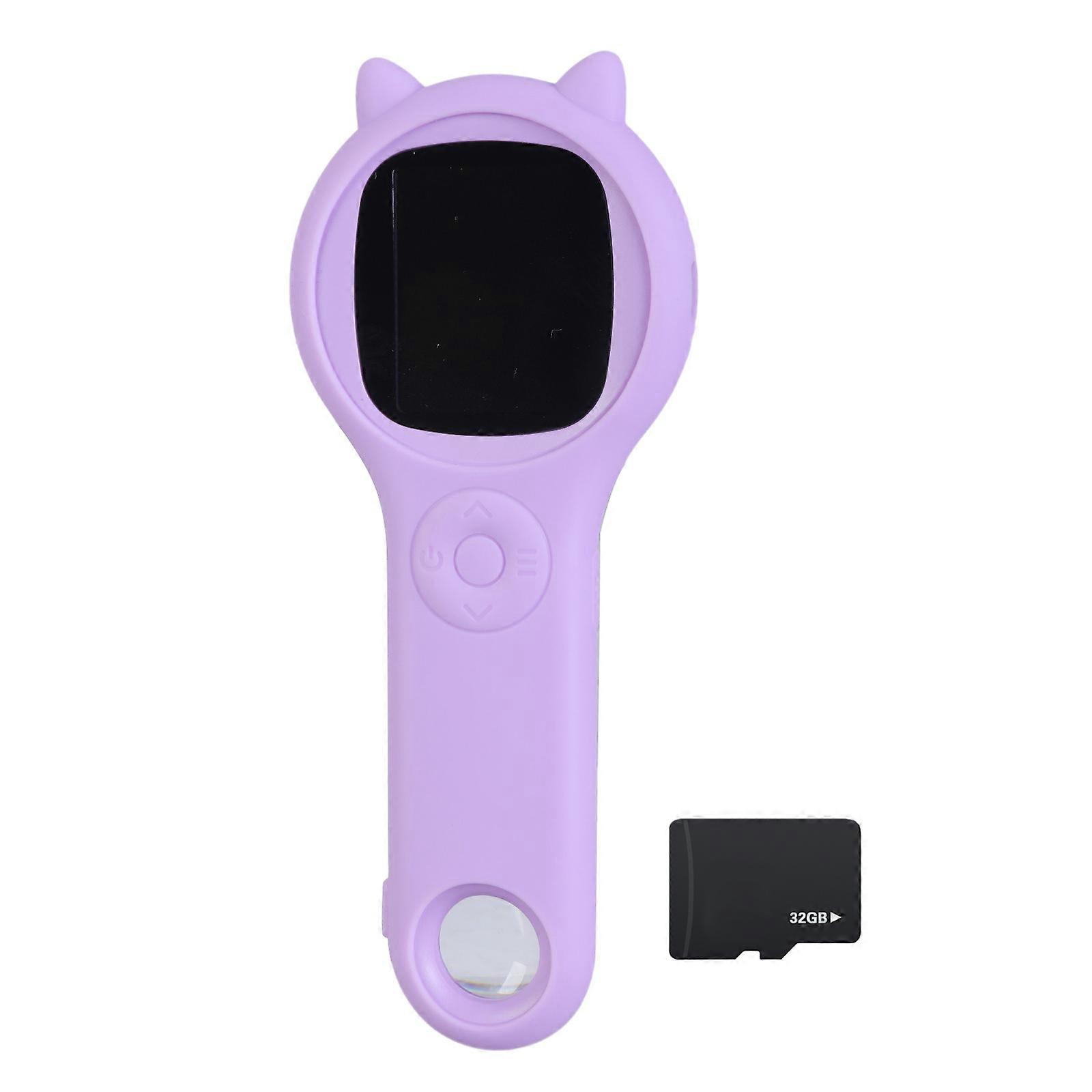 Magnifying Glass with LED Light Digital Microscope 500x Magnification 2in IPS Color Screen Pocket Microscopes for Kids Purple