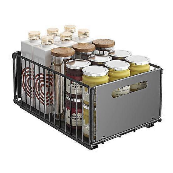 1/2Pcs Pull-out Cabinet Organizer Storage Basket Large Capacity Strong Load-Bearing Easy Installation No Drill Slide-Out Drawers Storage Racks