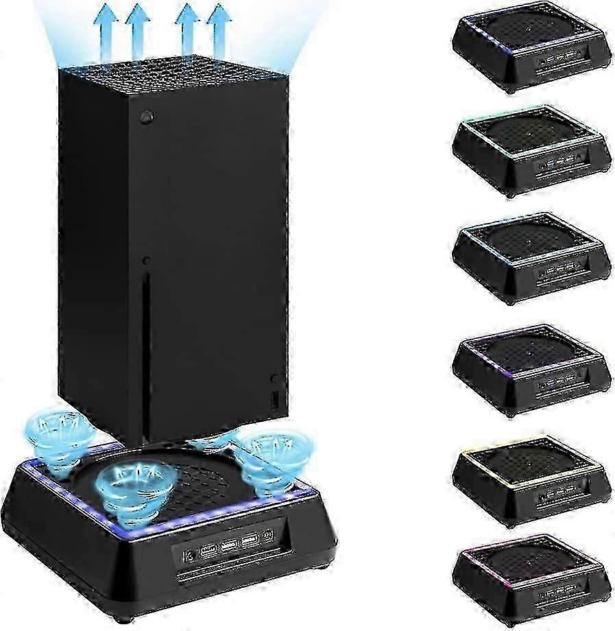 Cooling Fan Compatible Xbox Series X With Rgb Led Light, Xbox Series X Cooling Stand With 3 Levels Adjustable Speed