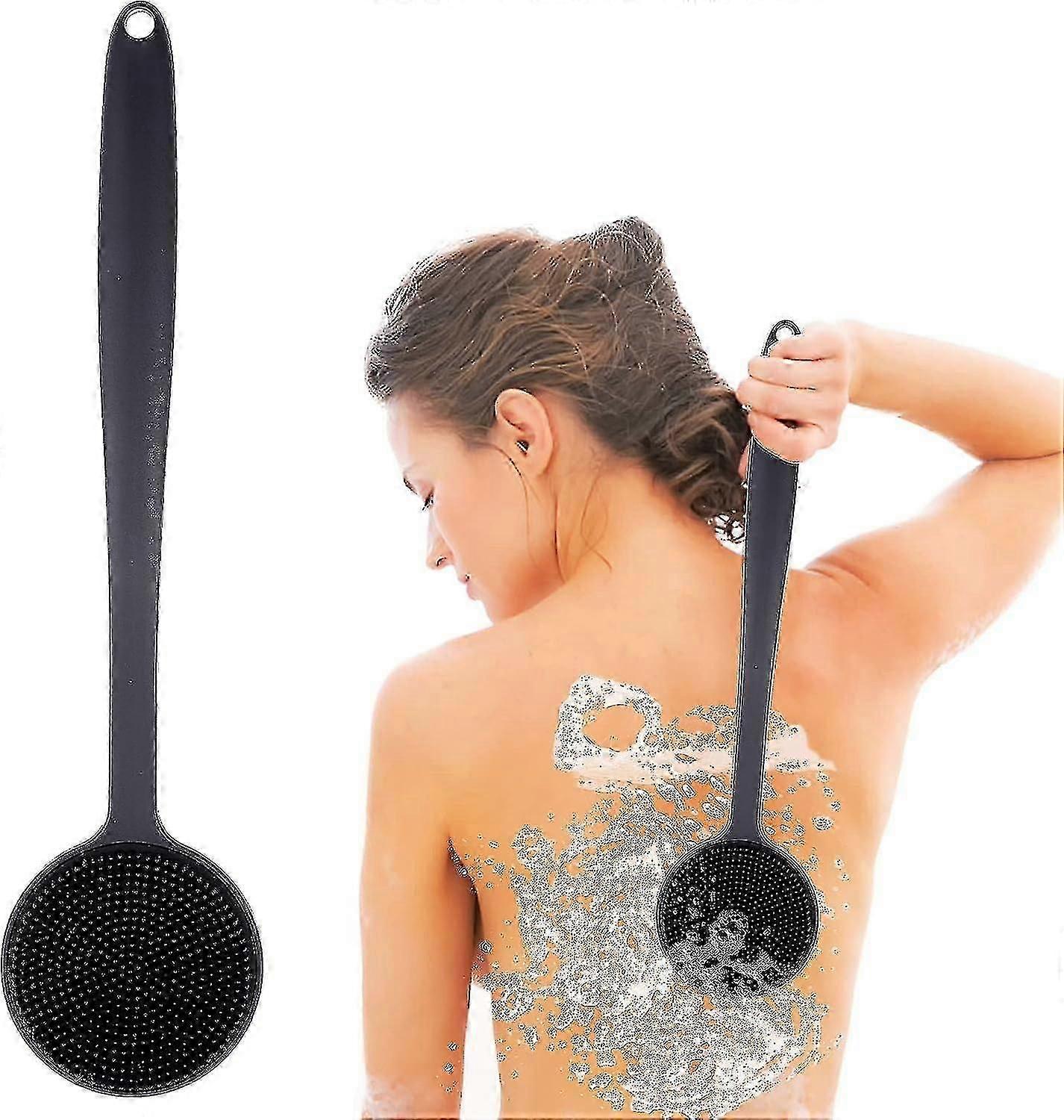 جهاز تنظيف الظهر سيليكون الجسم الغسيل مقبض طويل دش دش الظهر الجسم مقشر (مقبض طويل)