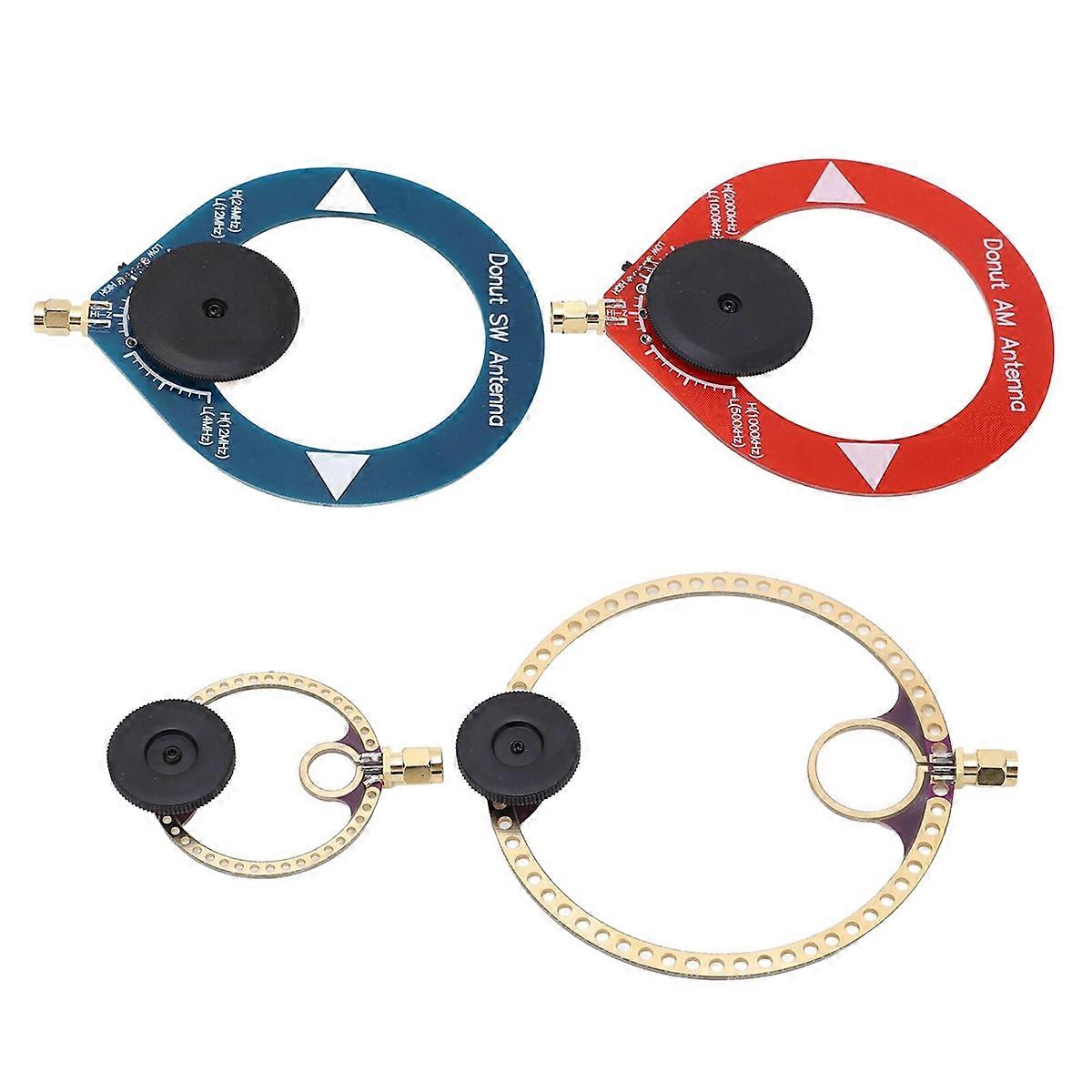 Donut Short and Medium Wave Antenna AM MW/SW Antenna Mini Loop Multi-Function Antenna 4-Piece Set fo