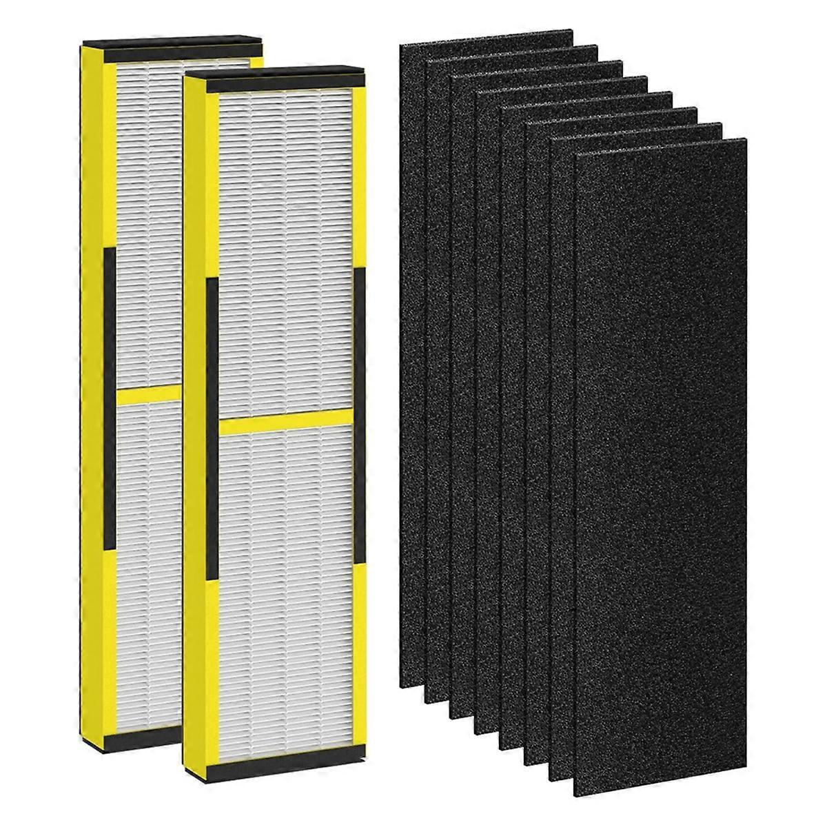 FLT4825 Replacement Filter for Germ Guardian Air Purifier, for AC4825 AC4850, 2 True HEPA + 8 Carbon