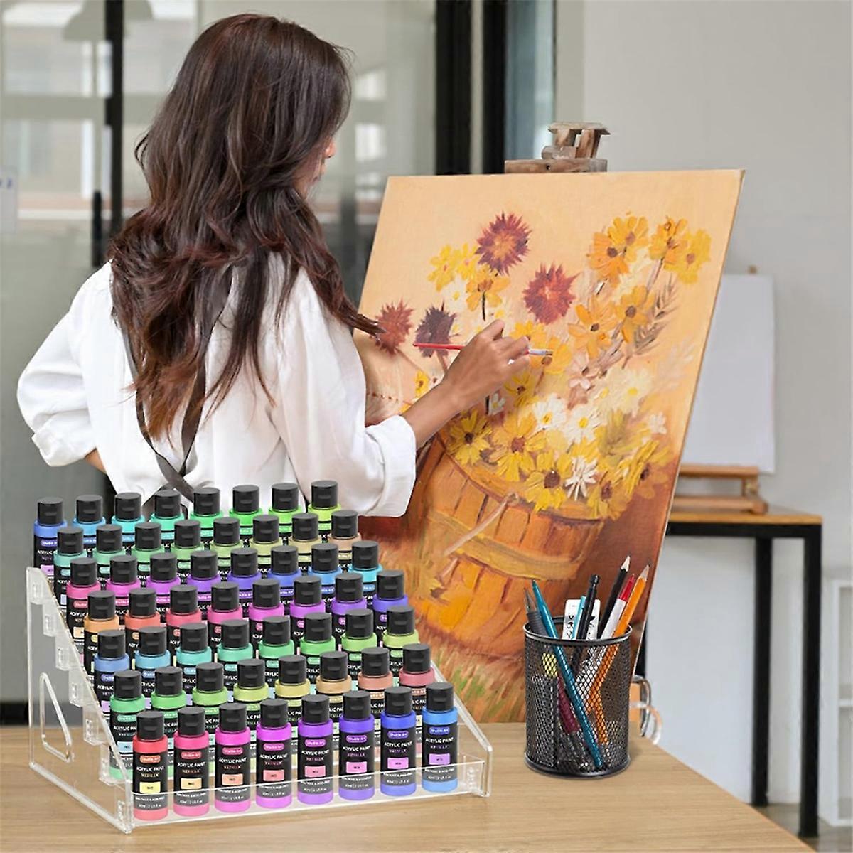 Transparent Paint Storage Box, Miniature Paint Rack 7-Layer Paint Storage Rack, Craft Paint Storage