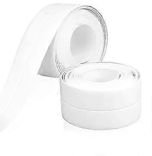 2pcsバスシーラントストリップ、21フィートシリコンクアルクストリップ、アンチカビおよび防水自己接着浴槽と壁シーリングテープ